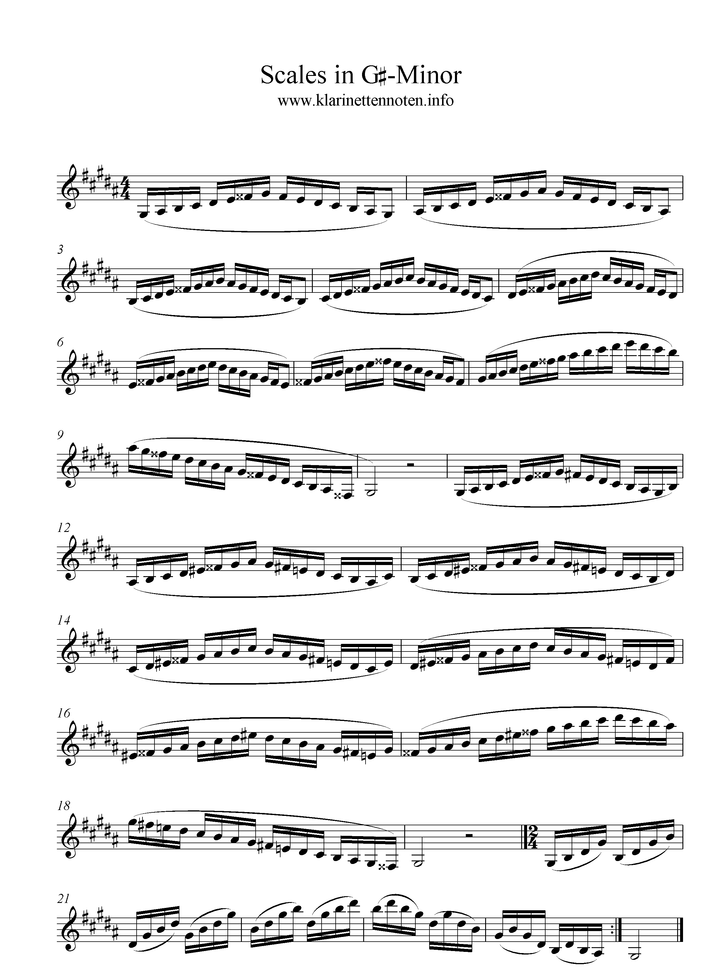 G#-minor Scales for Clarinet